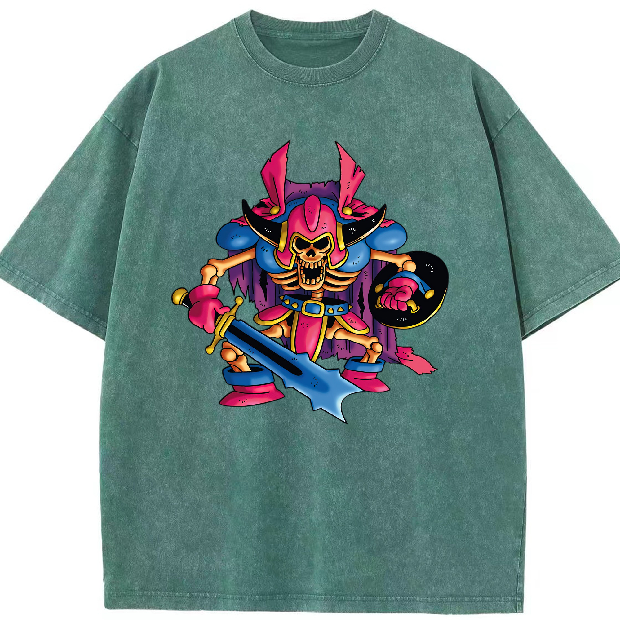 （画像用） ドラゴンクエスト Doragon Kuesuto Dragon Quest 綿100% ヴィンテージ風 半袖Tシャツ（フロントプリント）